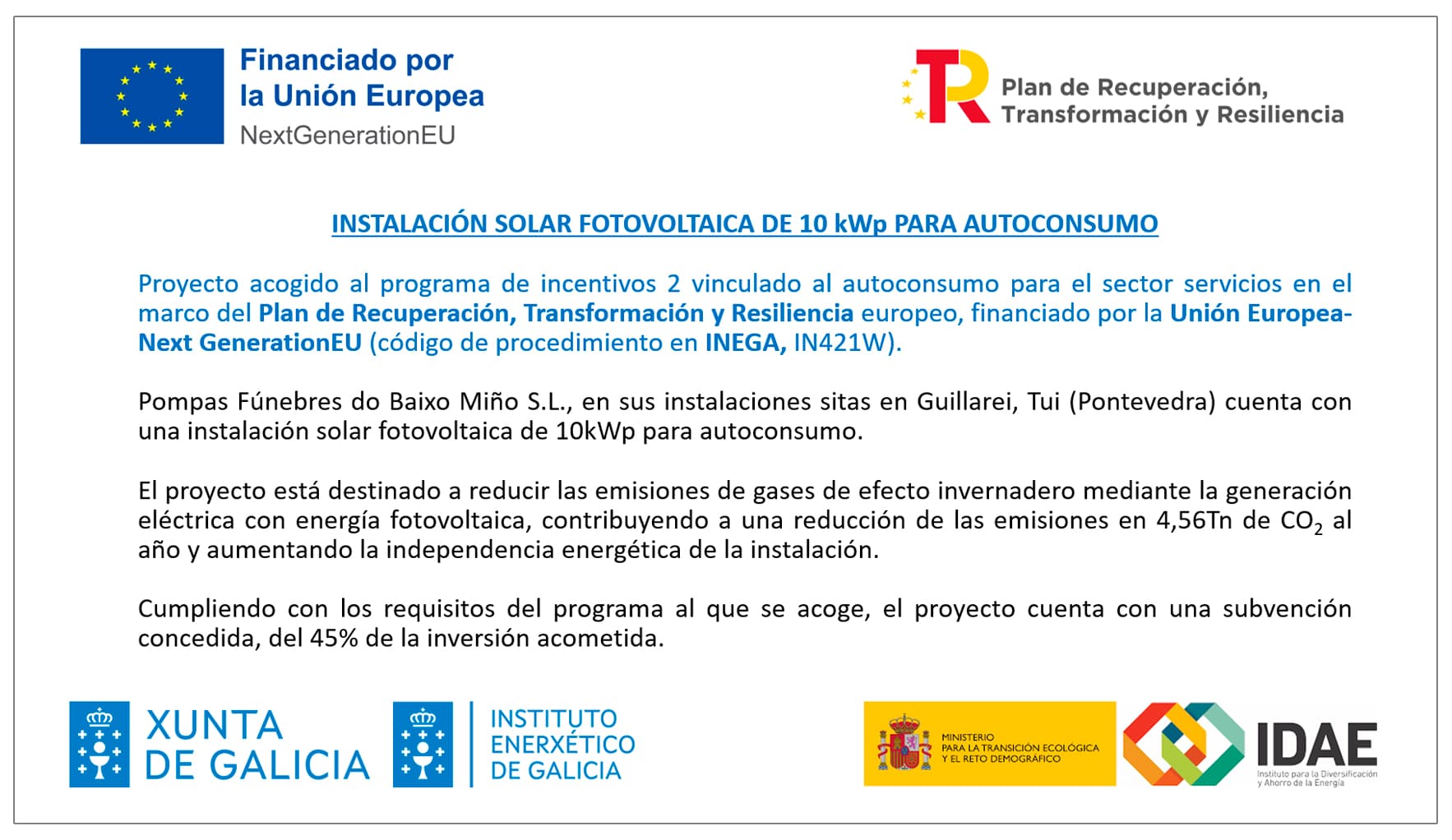 Cartel instalación solar fotovoltaica